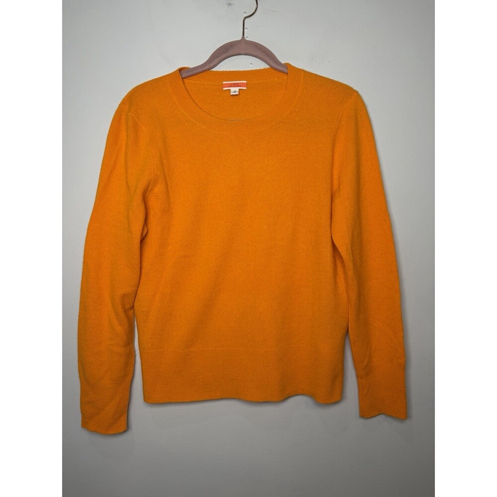 J. Crew Cashmere Classic Fit crewneck sweater Size Medium Orange Soft Classic - Picture 1 of 7